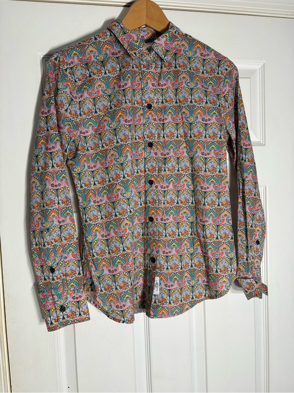 J. Crew Women's Button-Down Shirt - Pink Multicolor Paisley